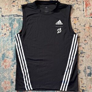 Adidas Black Sleeveless Top with White Stripes